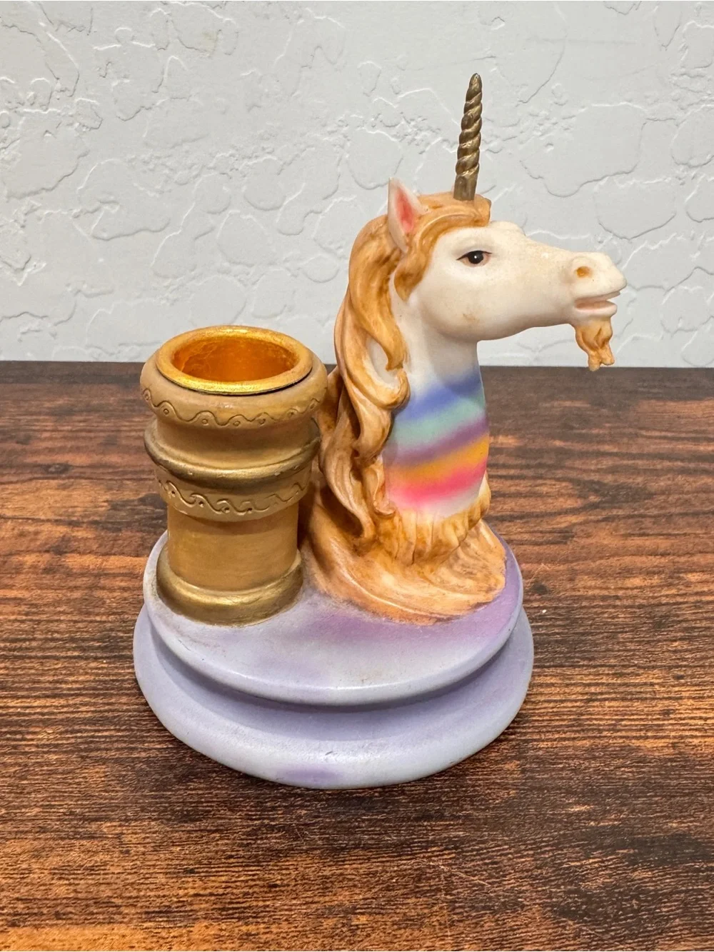 Vintage Spencer's Gifts Ceramic Unicorn Candle Holder Mythical Witchy Whimsigoth